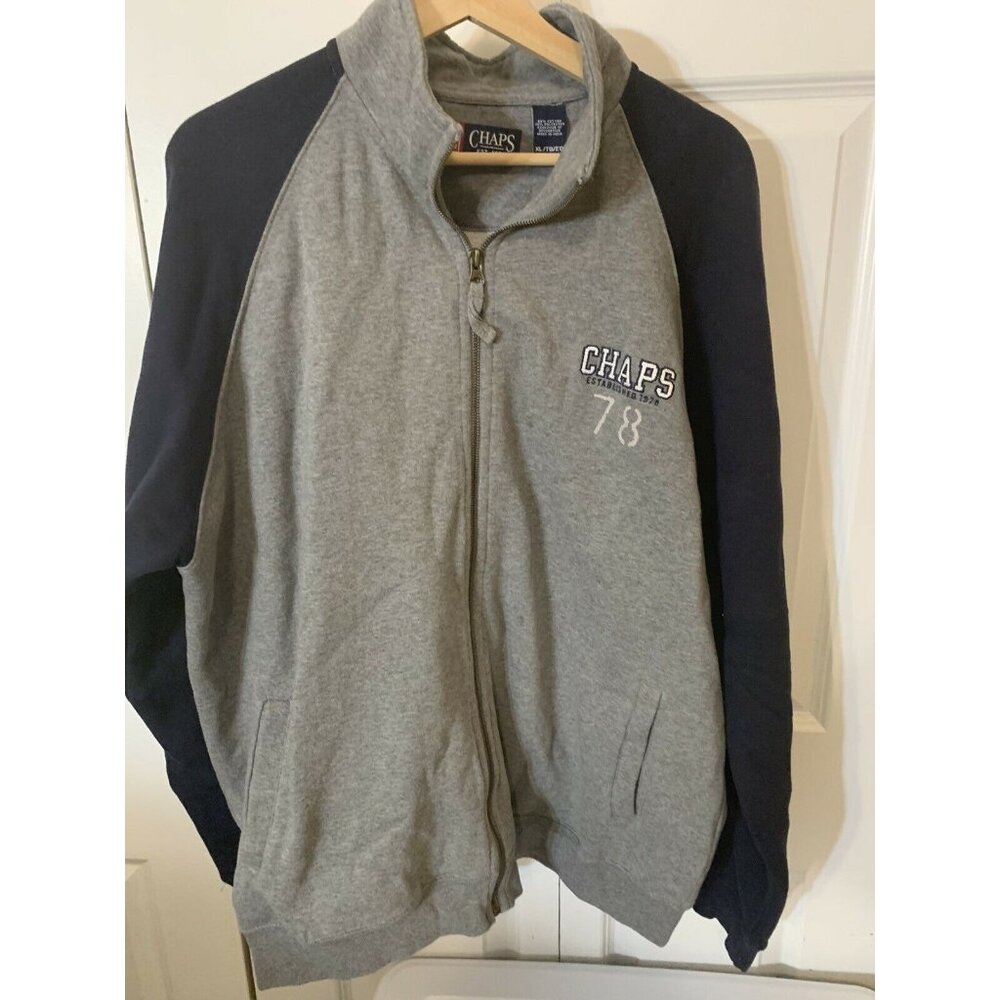 Chaps Ralph Lauren Full Zip Jacket Men’s Sz XL Gray Blue Heavy 1978 - Picture 3 of 9